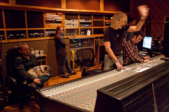 Joe DiPietro, Rocco and David Bryan in the studio Photo