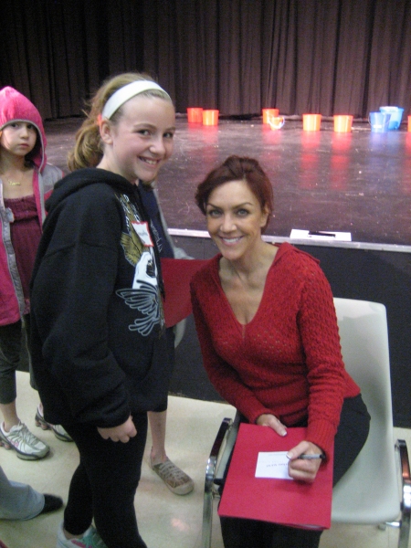 Andrea McArdle signs autographs for students Photo