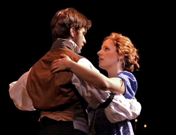 Andy Truschinski (Young Scrooge) and Jessie Mueller Photo