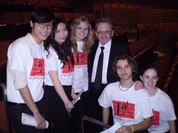 Paul Williams and students from Fiorello H. LaGuardia High School Photo