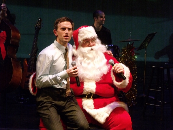 Robert Ousley as Santa and Cass Morgan and Daniel Reichard Photo