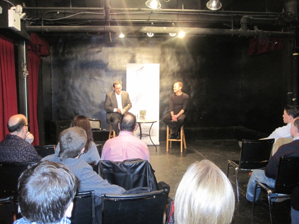 Howard Sherman and Ben Hodges speak at The Drama Book Shop Photo