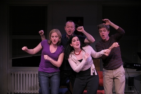 L to R: Amy Justman as Heidi, Benjamin Howes as Jeff, Ben Nordstrom as Hunter and Ste Photo