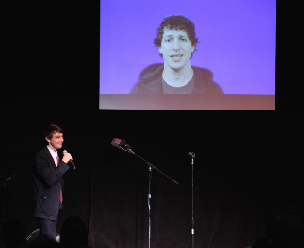 Jorma Taccone on stage; on video Andy Samberg Photo