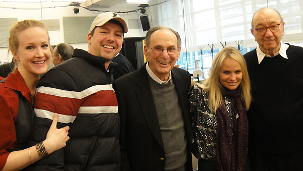 Katie Finneran, Sean Hayes, lyricist Hal David, Kristin Chenoweth, librettist Neil Si Photo