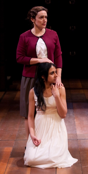 Mahira Kakkar (seated) as Juliet and Suzanne O'Donnell (standing) as Nurse Photo