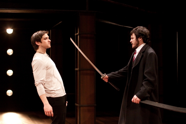 Evan Jonigkeit as Romeo and Sean Lally as Tybalt  Photo