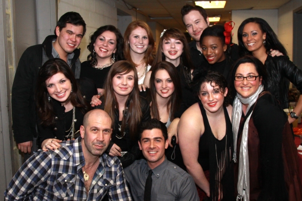 BDF students backstage with composer and BDFÃ¢â‚¬â„¢s Resident Musical Dire Photo