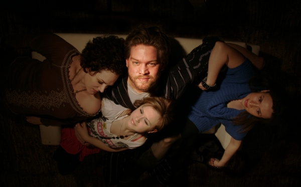 Stephen Blackwell is surrounded by (left to right) Jamie Warrow, Ashley Shamoon and C Photo