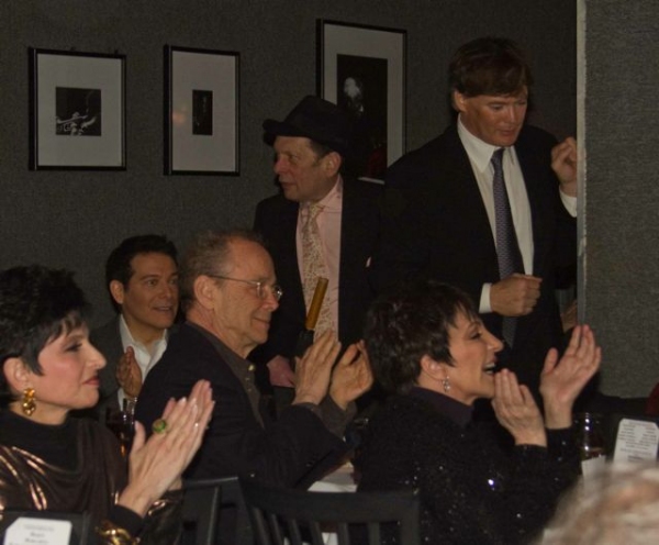 Michael Feinstein, Joel Grey and Liza Minnelli Enjoying the Entertainment at Cast Par Photo