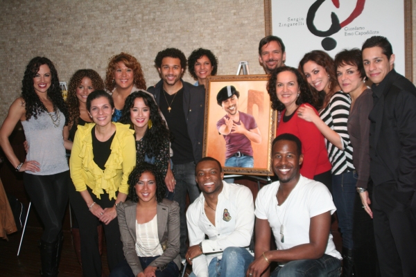 The cast of "In The Heights" celebrate with Corbin Bleu Photo