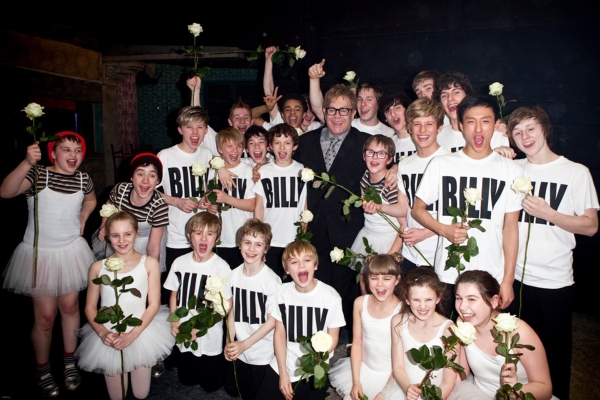 Elton John, 19 Billy Elliots and other cast members Photo