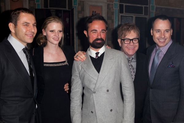 David Walliams, Lara Stone, Alexander Lebedev, Elton John and David Furnish Photo