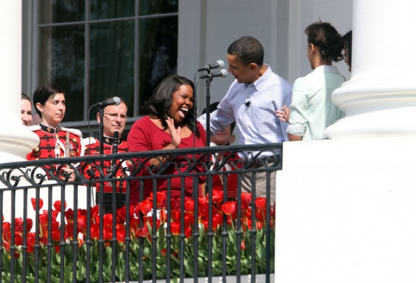 Amber Riley and President Barack Obama Photo