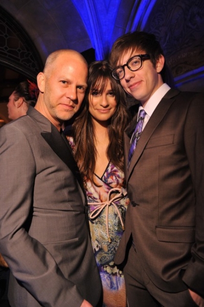 Executive producer Ryan Murphy and cast members Lea Michele and Kevin McHale Photo