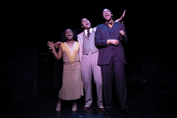 Kenita Miller as Zora , Josh Tower as Langston Hughes and Jordan Barbour
 Photo