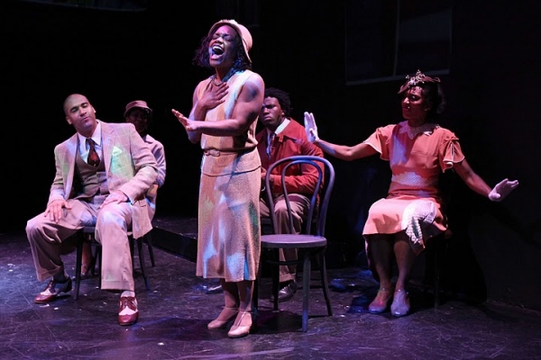 Kenita Miller as Zora with teh cast of Langston in Harlem
 Photo