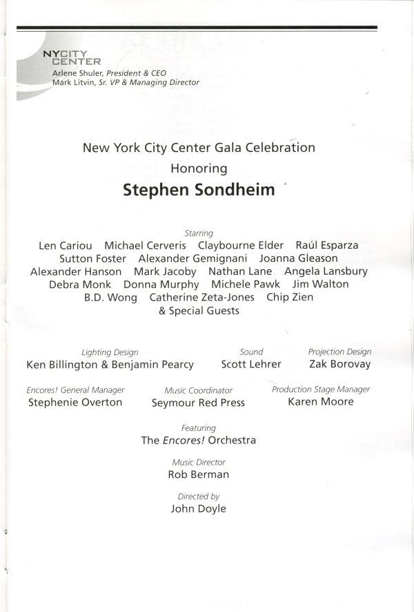 Photo Coverage: New York City Center Gala Honoring SONDHEIM- Part 1 Image