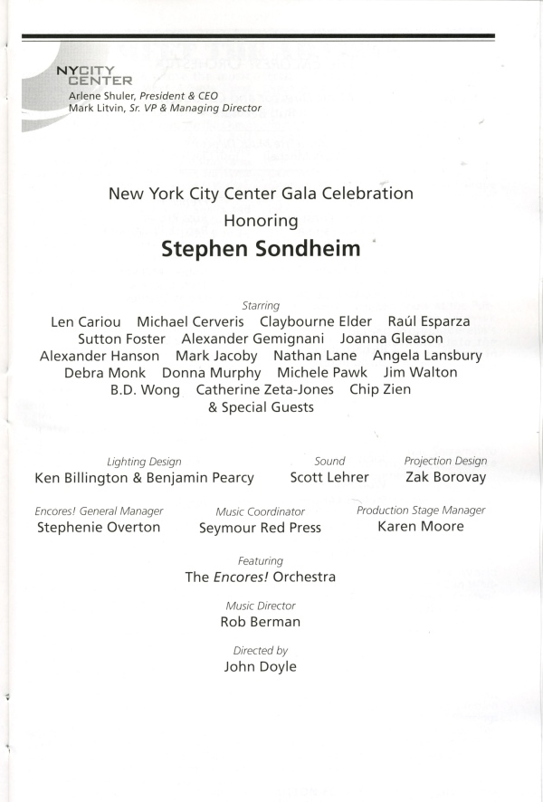 Photo Coverage: New York City Gala - Tribute to SONDHEIM  Part 2 