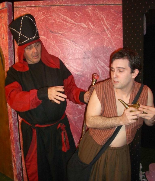 Bill Kiska as Prince Badaguy and Gary Bernard DiNardo as Aladdin Photo