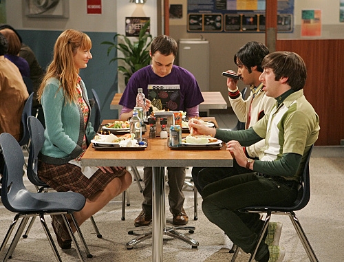 Raj (Kunal Nayyar, second from right) and Wolowitz (Simon Helberg, far right) want in Photo
