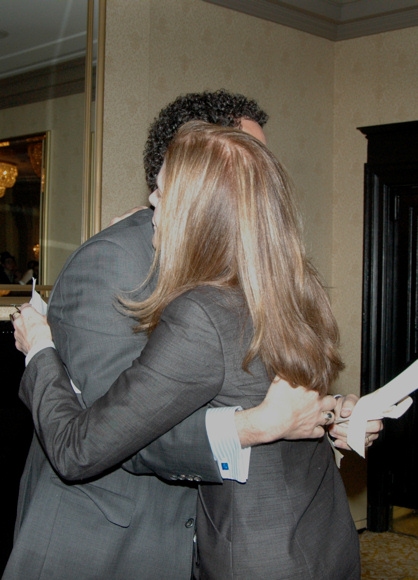 Tony Kushner presents Hallie Foote with the Best Play Citation Photo