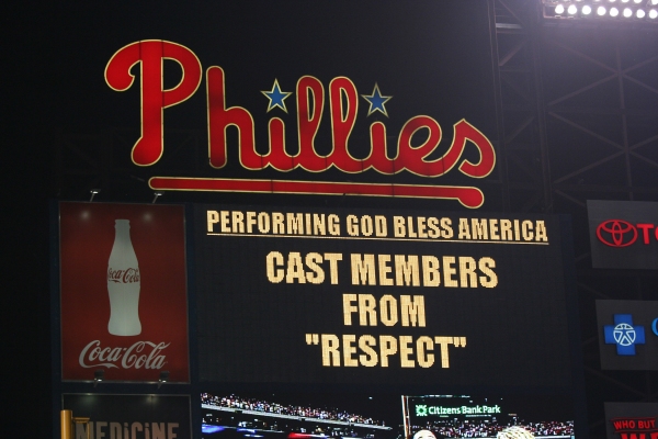 Photo Flash: Cast of RESPECT Sings At The Phillies Game 