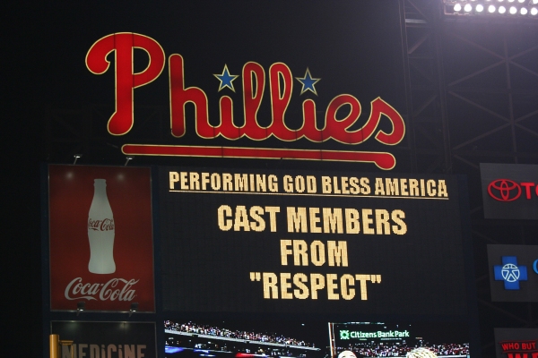 Photo Flash: Cast of RESPECT Sings At The Phillies Game Image