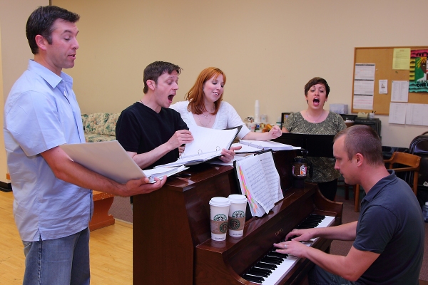 Jamie Cordes, Scott Hunt, Tory Ross and Katie Pees with Music Director Sean Michael F Photo