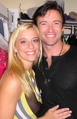 Ashley Amber and Hugh Jackman at 