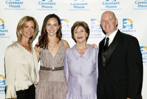 Priscilla 'Bo' Marconi, Barbara Bush, former First Lady Laura Bush, and Kevin Ryan. Photo