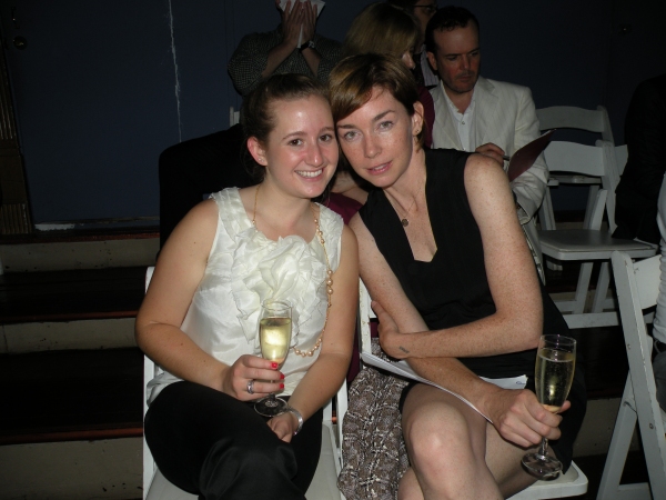 Julianne Nicholson and her niece Tess Nicholson, Jefferson Mays in background  Photo