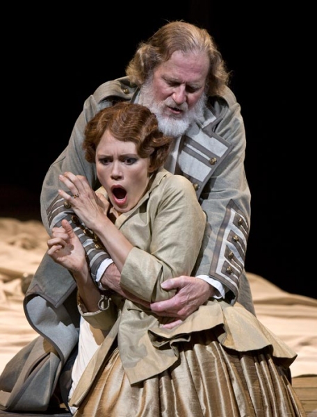 Robert Foxworth as King Lear and Emily Swallow  Photo