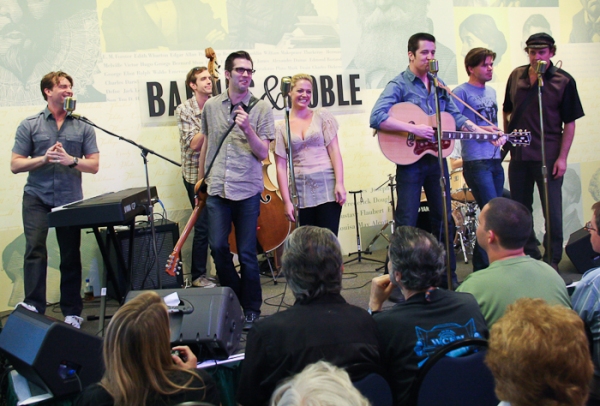 Levi Kreis, Robert Britton Lyons, Corey Kaiser, Eddie Clendening, Hunter Foster, Lanc Photo