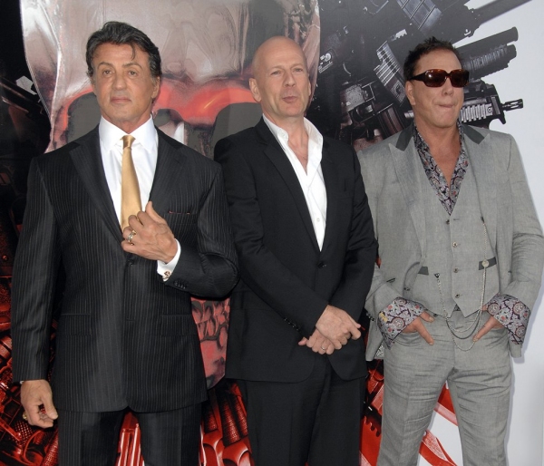  Sylvester Stallone (L), Bruce Willis, and Mickey Rourke Photo