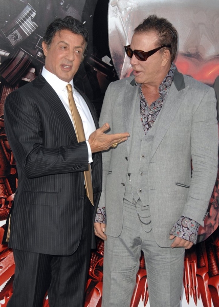 Sylvester Stallone (L) and Mickey Rouke Photo