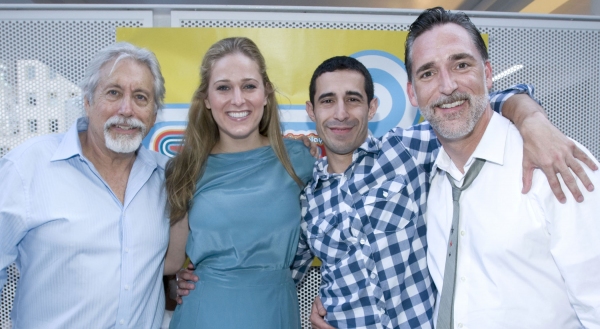 Neil Koenigsberg with the cast of FIT: Kate Cullen Roberts, Jose Joaquin Perez, and L Photo