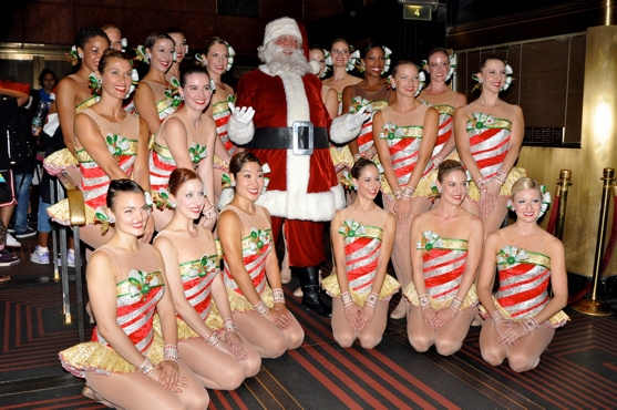 Santa Claus and the Radio City Rockettes Photo
