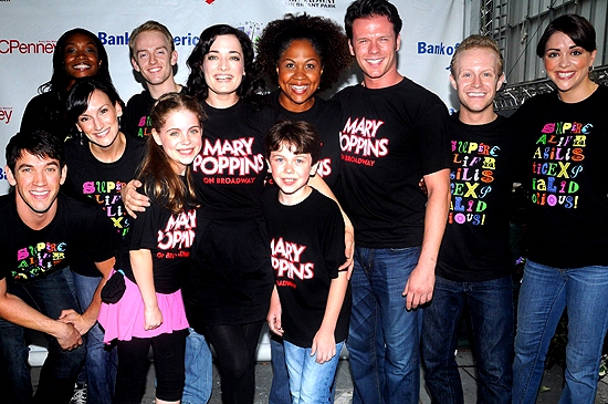 Laura Michelle Kelly and the cast of MARY POPPINS at 