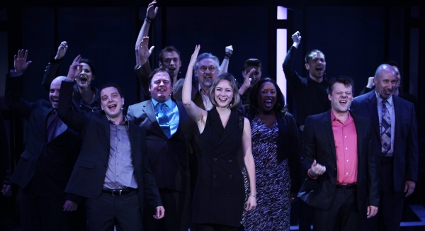Euan Morton & Jill Paice, Jeremy Kushnier and the Cast of CHESS Photo