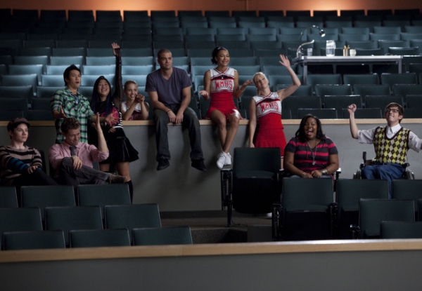 The Glee club watch Sunshine perform in "Audition" Photo