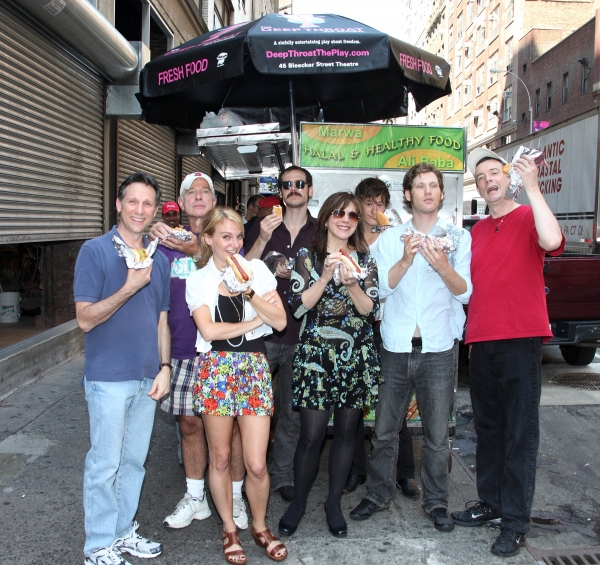 Lunch Break at the Hot Dog Stand: (l to r) Stephen Hope, John-Charles Kelly, Lori Gar Photo