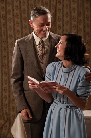 Tim Casto (left) as Otto Frank and Mariko Nakasone as Anne Frank Photo