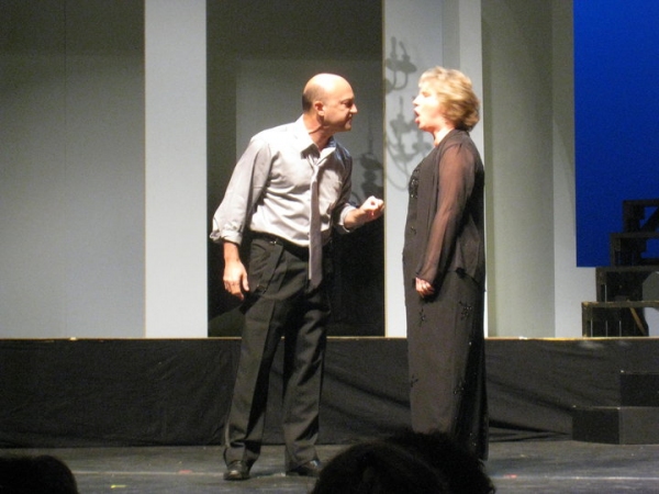 Ed Amatrudo and Melissa Hade perform a scene from Who's Afraid of Virginia Woolf in h Photo