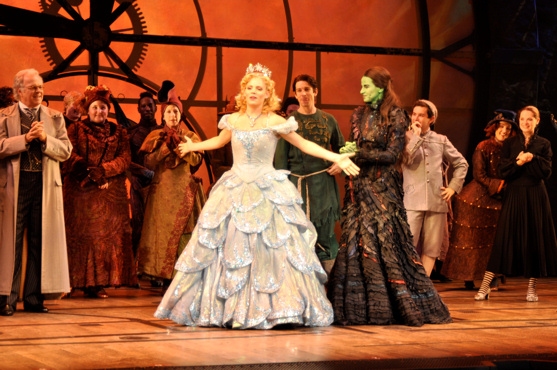 Katie Rose Clark and Mandy Gonzalez welcoming Brett to Oz Photo