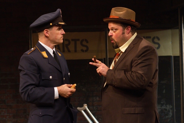 (L-R) Anthony Lawton as Tiger Brown and Scott Greer as Peachum Photo