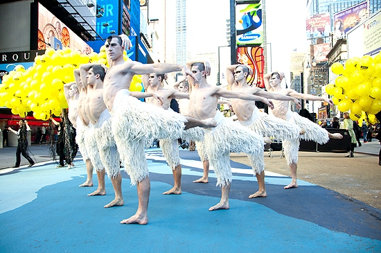 Photo Coverage: Matthew Bourne's Male Swans Flock To Times Square 