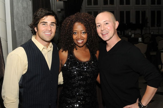 Brett Ryback and Jennifer Leigh Warren with a fan at The Cabaret at the Columbia Club Photo