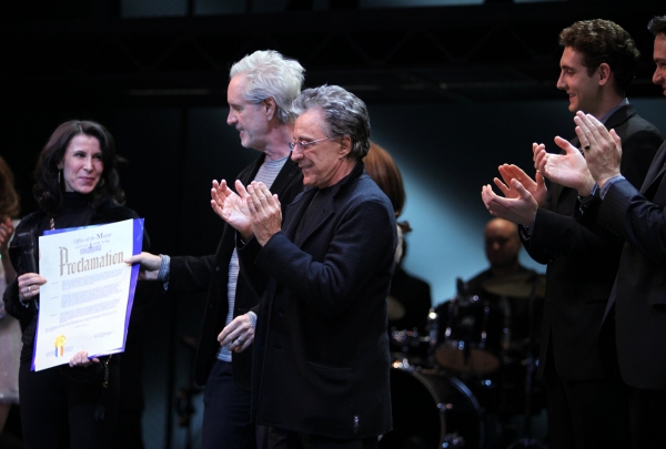 Frankie Valli & Bob Gaudio with Commissioner Katherine Oliver & cast Photo