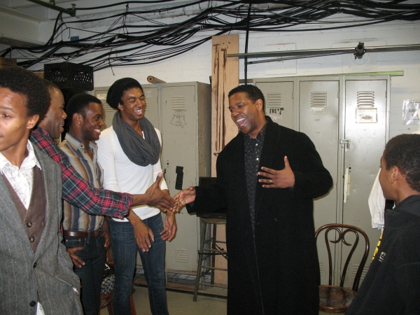 Photo Flash: Denzel Washington Visits Cast of THE SCOTTSBORO BOYS Image